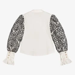 Junona Girls Ivory Cotton & Organza Blouse Best