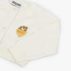 Moschino Baby Girls Ivory Cotton & Wool Cardigan New