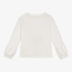 Lapin House Girls Ivory Cotton Ballet Shoes Top