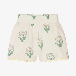 Stella McCartney Kids Girls Ivory Cotton Daisy Shorts Outlet