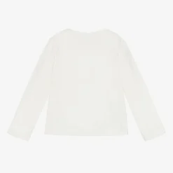 Mayoral Girls Ivory Cotton Diamanté Top Outlet