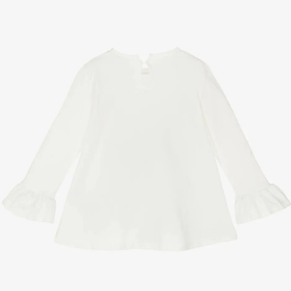 Monnalisa Girls Ivory Cotton Disney Top New