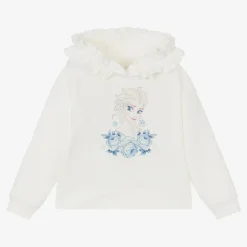 Monnalisa Girls Ivory Cotton Disney Hoodie Clearance