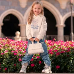 Monnalisa Girls Ivory Cotton Disney Hoodie Clearance