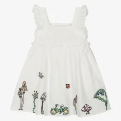 Stella McCartney Kids Girls Ivory Cotton Fairies Dress Outlet