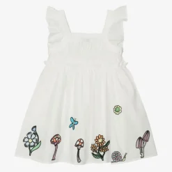 Stella McCartney Kids Girls Ivory Cotton Fairies Dress Outlet