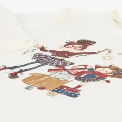 Mayoral Girls Ivory Cotton Festive Top New
