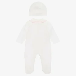 Sofija Girls Ivory Cotton Floral Babysuit Set Outlet