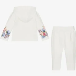 Sofija Girls Ivory Cotton Floral Tracksuit Discount