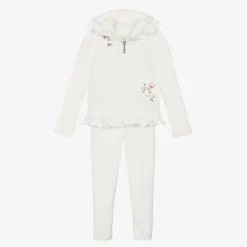 Lapin House Girls Ivory Cotton Floral Leggings Set Discount