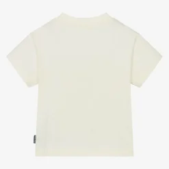 Palm Angels Girls Ivory Cotton Graphic T-Shirt Online