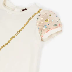 AIGNER Girls Ivory Cotton Handbag Print Dress Sale