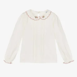 Mayoral Girls Ivory Cotton Jersey Blouse Outlet