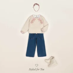 Mayoral Girls Ivory Cotton Jersey Blouse Outlet