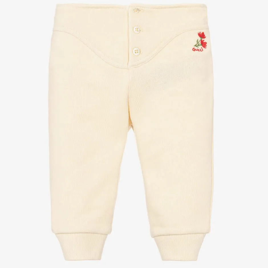 Gucci Girls Ivory Cotton Joggers New