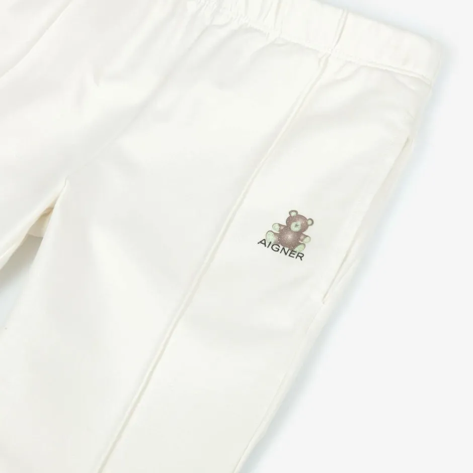 AIGNER Girls Ivory Cotton Joggers Outlet