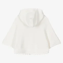 Sarah Louise Girls Ivory Cotton Knit Cape Outlet