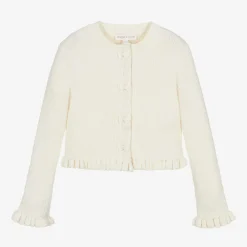 Angels Face Girls Ivory Cotton Knit Cardigan Vanilla Hot