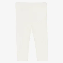 Moncler Enfant Girls Ivory Cotton Leggings New