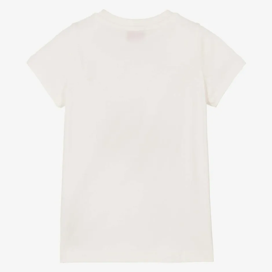 PUCCI Girls Ivory Cotton Onde T-Shirt Best
