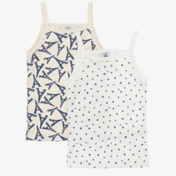 Petit Bateau Girls Ivory Cotton Paris Vests (2 Pack) Hot