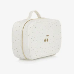 Bonpoint Girls Ivory Cotton Polka Dot Washbag (24cm) Clearance
