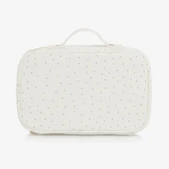 Bonpoint Girls Ivory Cotton Polka Dot Washbag (24cm) Clearance