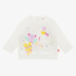 Billieblush Girls Ivory Cotton Sequin Top Sale