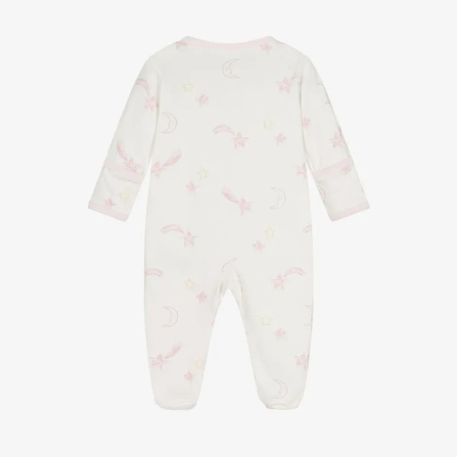 Kissy Love Girls Ivory Cotton Starry Sky Babygrow Best