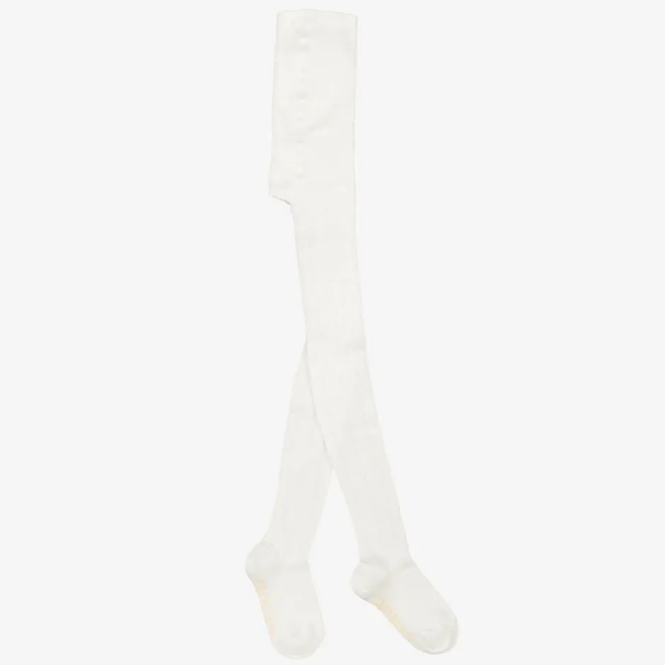 Chloé Girls Ivory Cotton Tights Discount