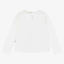 Il Gufo Girls Ivory Cotton Top Outlet