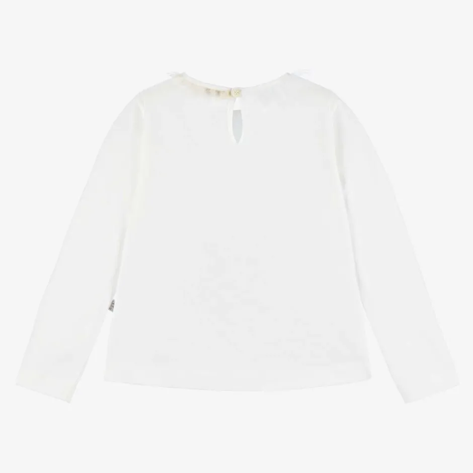 Il Gufo Girls Ivory Cotton Top Outlet