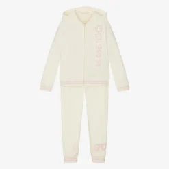 Guess Girls Ivory Cotton Tracksuit Outlet