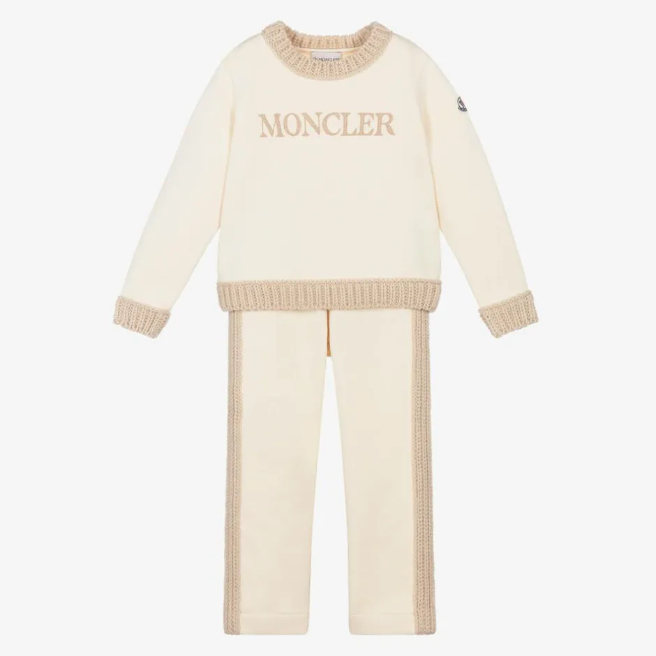 Moncler Enfant Girls Ivory Cotton Tracksuit Hot