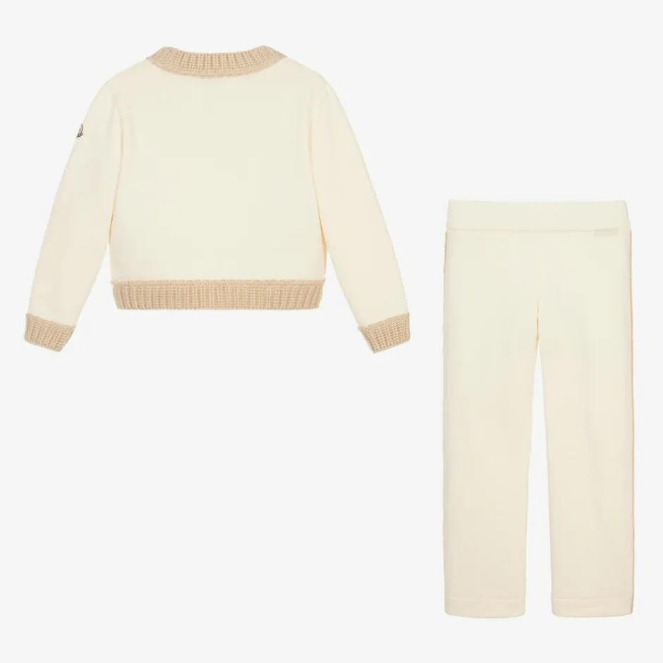 Moncler Enfant Girls Ivory Cotton Tracksuit Hot