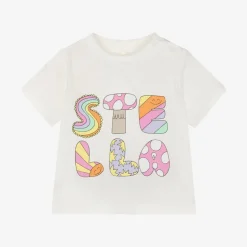 Stella McCartney Kids Girls Ivory Cotton T-Shirt Outlet