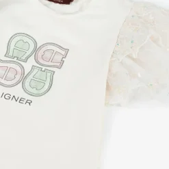 AIGNER Girls Ivory Cotton T-Shirt Online