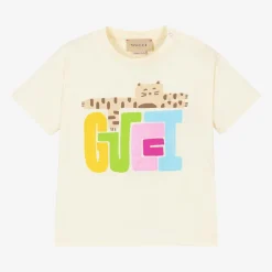 Gucci Girls Ivory Cotton T-Shirt Outlet