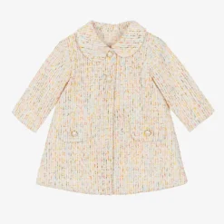 Sofija Girls Ivory Cotton Tweed Coat Sale