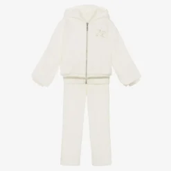 Lapin House Girls Ivory Cotton Velour Tracksuit Best