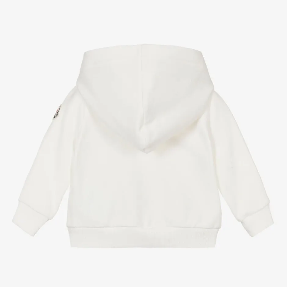 Moncler Enfant Girls Ivory Cotton Zip-Up Hoodie Sale