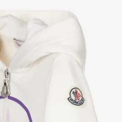 Moncler Enfant Girls Ivory Cotton Zip-Up Hoodie Sale