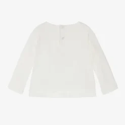 Il Gufo Girls Ivory Deer Cotton Top Sale