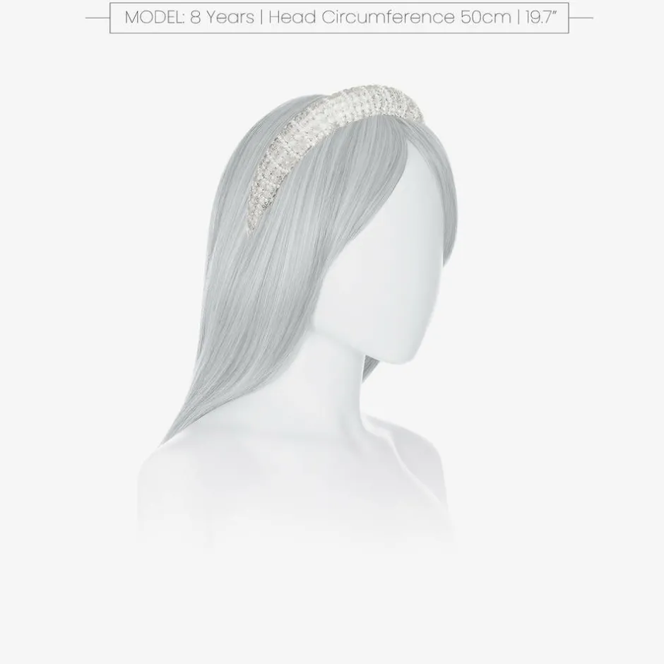 David Charles Girls Ivory Diamanté Padded Hairband New