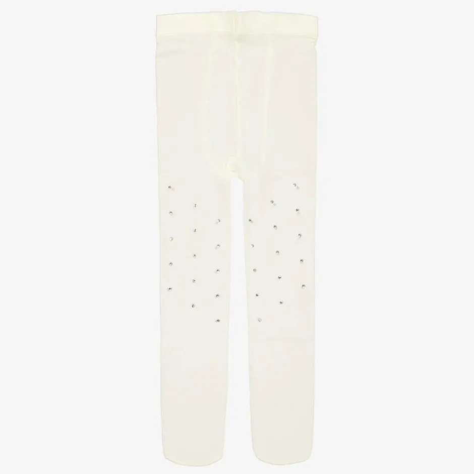 Sevva Girls Ivory Diamanté Tights Clearance