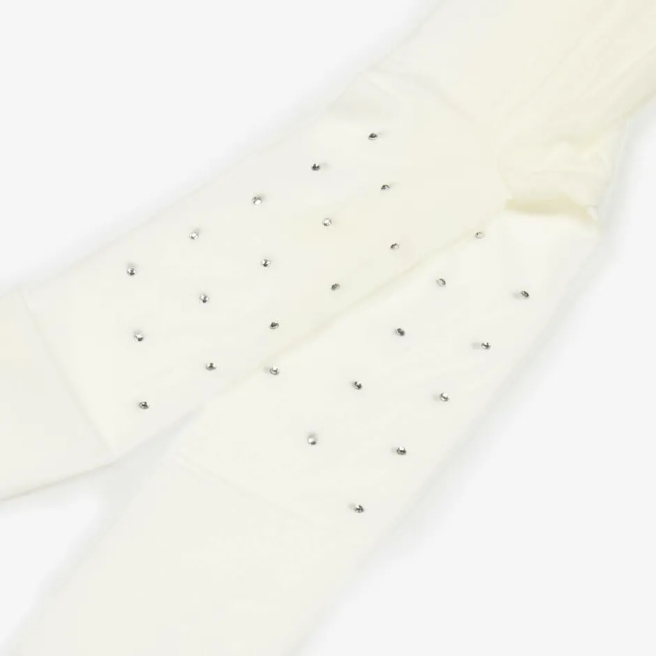 Sevva Girls Ivory Diamanté Tights Clearance