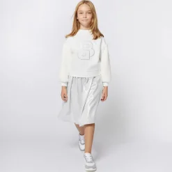 BOSS Girls Ivory Double B Viscose Sweatshirt Outlet