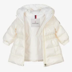 Moncler Enfant Girls Ivory Down Padded Alis Coat Hot
