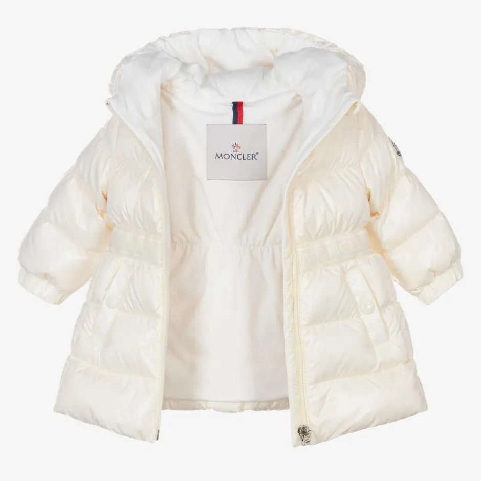 Moncler Enfant Girls Ivory Down Padded Alis Coat Hot