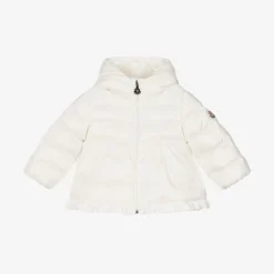 Moncler Enfant Girls Ivory Down Padded Odile Coat Clearance
